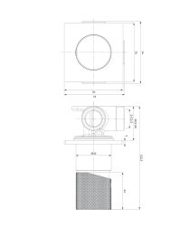 rysunek techniczny Contour bateria prysznicowa podtynkowa złoty szczotkowany CT8045GLB