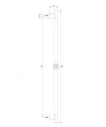 rysunek techniczny drążek prysznicowy 83 cm chrom DR09CR