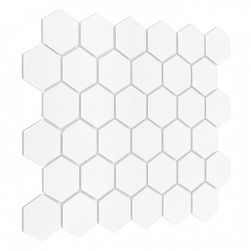 widok z boku Hexagon White 51 Matt 27,1x28 mozaika dekoracyjna