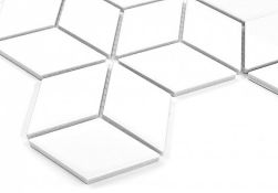 Mini Rombic White 48 26,8x30,7 mozaika dekoracyjna zbliżenie na szczegóły