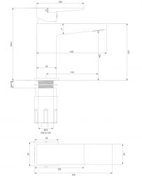 rysunek techniczny Fresh bateria umywalkowa stojąca (ø35 mm) chrom FR7110CR
