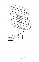 Rysunek słuchawki prysznicowej z przełącznikiem Deante Alpinia