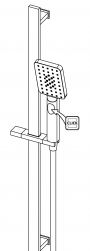 Rysunek zestawu prysznicowego ściennego suwanego ze słuchawką prysznicową z przełącznikiem