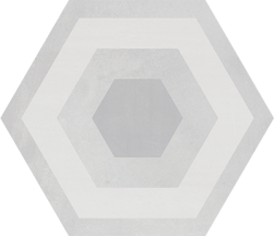 płytki scienne podłogowe hexagonalne szare STARKHEX Gris Decor MIX geotiles