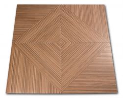 Kompozycja z czterech płytek imitujących drewno brązowych Hendaya Roble 60,8x60,8