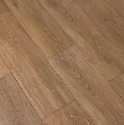 Kompozycja ułożona z brązowych płytek gresowych drewnopodobnych Viggo Fresno 20x75