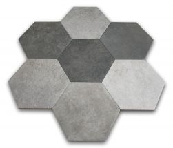 heksagony szare do łazienki argenta hexagon multi cold 22x25