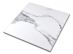 Płytka w połysku imitująca marmur biała z ciemnymi smugami Crash Marble Bianco 60x60