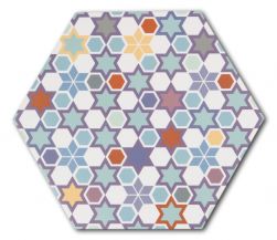 Płytka heksagonalna kolorowa patchwork Andalusi 33x28,5 wzór 1