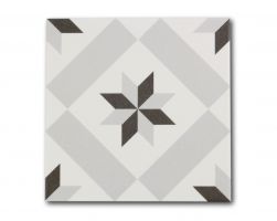 Płytka dekoracyjna  w geometryczny wzór w szarościach Calvet Gris 20x20