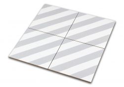 Cztery płytki patchworkowe biało-szare Goroka Gris 20x20