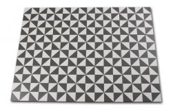 Kompozycja wielu płytek patchworkowych biało-czarnych geometrycznych Terrades Grafito 20x20