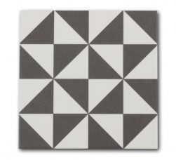 Biało-czarna płytka patchworkowa geometryczny wzór Terrades Grafito 20x20