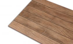 Zbliżenie na detale powierzchni płytki drewnopodobnej ze żłobieniami Woodland Cedro 33x100