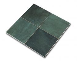 Połączenie czterech cegiełek ściennych kwadratowych w odcieniach zieleni Artisan Moss Green 13,2x13,2