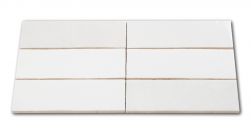 Kompozycja sześciu cegiełek ściennych w odcieniach bieli Artisan White 6,5x20