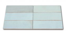 Kompozycja sześciu cegiełek ściennych w odcieniach błękitu Artisan Aqua 6,5x20