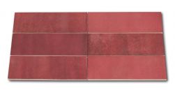 Kompozycja sześciu cegiełek ściennych w odcieniach czerwonych Artisan Burgundy 6,5x20