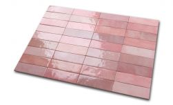 Połączenie wielu cegiełek ściennych w odcieniach różu Artisan Rose Mallow 6,5x20