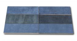 Kompozycja sześciu cegiełek ściennych w odcieniach niebieskiego Artisan Colonial Blue 6,5x20