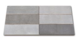 Kompozycja sześciu cegiełek ściennych w szarych odcieniach Artisan Alabaster 6,5x20