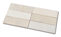 Połączenie sześciu cegiełek ściennych w odcieniach beżowych Artisan Ochre 6,5x20