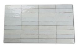 Kompozycja wielu miętowych cegiełek ściennych w połysku Tribeca Seaglass Mint 6x24,6