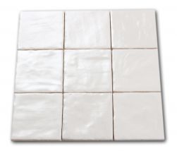 Kompozycja dziewięciu cegiełek ściennych kwadratowych białych Mallorca White 10x10