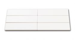 Połączenie sześciu białych cegiełek ściennych matowych Evolution Blanco Mate 5x20