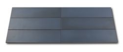 Kompozycja sześciu cegiełek ściennych ciemnoniebieskich Stromboli Glassy Blue 9,2x36,8