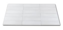 Kompozycja wielu białych cegiełek ściennych Stromboli Plume White 9,2x36,8