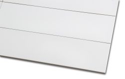Zbliżenie na białe cegiełki ścienne Stromboli Plume White 9,2x36,8