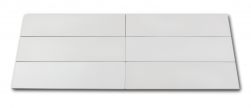 Kompozycja sześciu białych cegiełek ściennych Stromboli Plume White 9,2x36,8