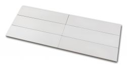 Połączenie sześciu białych cegiełek ściennych Stromboli Plume White 9,2x36,8