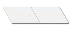 Kompozycja czterech cegiełek białych uciętych ukośnie Chevron White Right 18,6x5,2