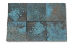 Kompozycja sześciu płytek ściennych kwadratowych w kolorze turkusowym Azul Green River 15x15
