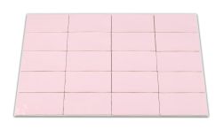 Zestawienie różowych cegiełek ściennych w połysku Bakerstreet Rose 7,5x15