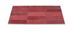 Zestawienie czerwonych cegiełek ściennych w połysku Bakerstreet Rose Fonce 7,5x30