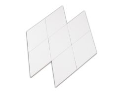 Połączenie białych płytek w kształcie rombu matowych Bloom Losange Blanc Mat 15,2x26,3