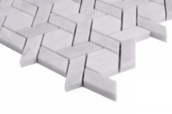 Manorial Carrara White Armor 29x30 mozaika dekoracyjna zbliżenie na szczegóły