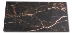 Płytka imitująca marmur czarna z brązowym użyleniem Lux Laurants Brown 60x120 wzór 3