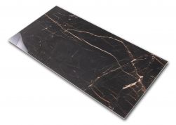 Płytka imitująca marmur czarna z brązowym użyleniem i zaznaczonym połyskiem Lux Laurants Brown 60x120