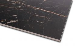 Kant czarnej płytki imitującej marmur z brązowym użyleniem Lux Laurants Brown 60x120