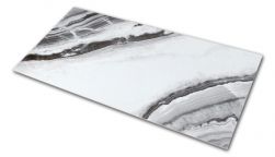 Płytka podłogowa imitująca marmur biała z czarnymi smugami Panda White Brillo 60x120