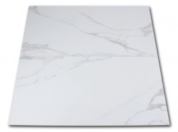 Dwie płytki imitujące marmur białe z jasnymi smugami matowe Pontremoli Mate 60x120
