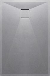 widok z g&oacute;ry Correo brodzik prostokątny 120x80 cm szary metalik KQR_S44B