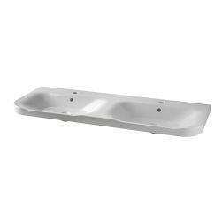 Noken Lounge podw&oacute;jna umywalka wisząca prostokątna 120 cm biały 100315544