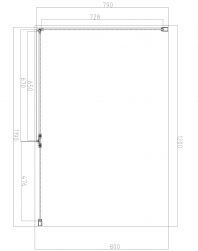 Manhattan kabina prysznicowa prostokątna czarny mat 120x80 cm MH1280BLTR