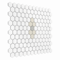 widok z boku na Mini Hexagon Beetle Mat 26x30 mozaika dekoracyjna