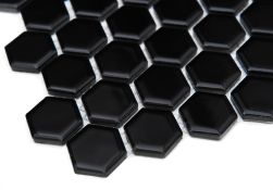 zbliżenie Mini Hexagon Black 26x30 mozaika dekoracyjna